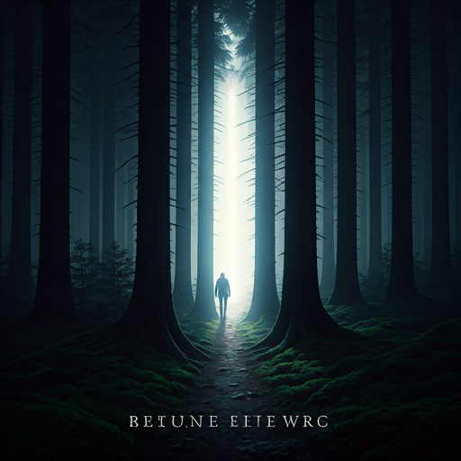 Atmospheric book cover with shadowy forest