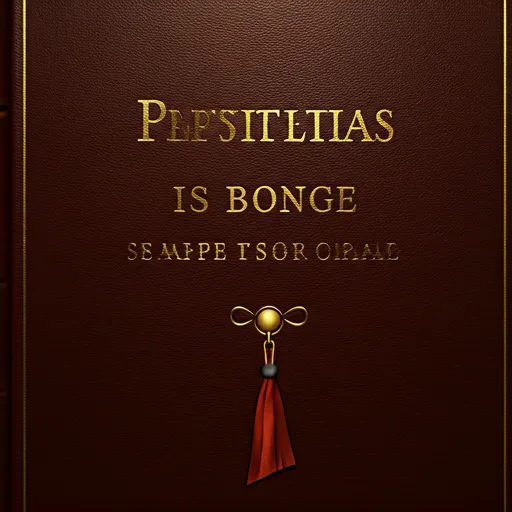 Prestigious leather book with gold-stamped title and silk bookmark